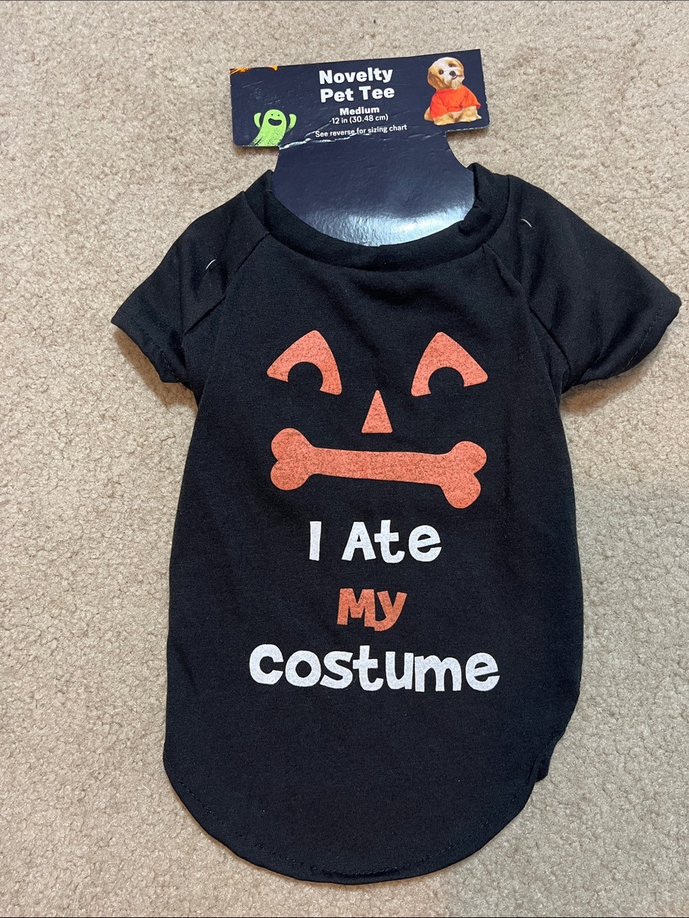 Halloween Novelty Black Pet Tee 🎃🐾 | “I Ate My Costume” | Medium | NWT